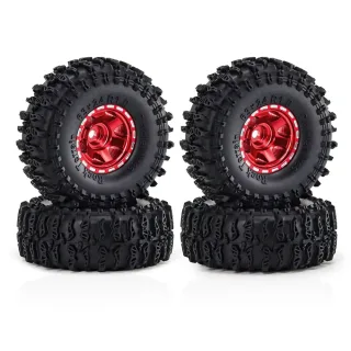 4PCS Upgraded 1 Inch Aluminum Alloy Blade Wheels JC Tire for TRX4M SCX24 FMS24 1/18 Climbing Rock Crawler RC Cars Vehicl