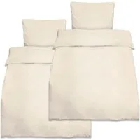 Beautissu Bettwäsche 2er Set Renforcé Bettwäsche Set Julie, 135x200cm, 4tlg., Ecru, 2er Set Renforcé Bettwäsche Set 135x200 cm Julie – Kissenbezug 80x80cm