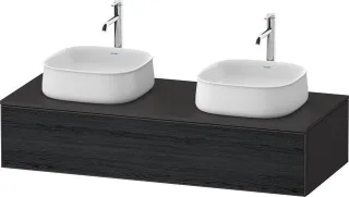 Duravit Zencha Konsolenwaschtischunterbau wandhängend Eiche Schwarz & Graphit Matt & Supermatt 1300x ZE4813B16800000