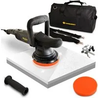 Duke-Handel Exzenter Poliermaschine Polierer Autopolierer Schleifmaschine 810Watt 15mm Hub, 1650 min. U/min, 4800 max. U/min, (8 tlg), ohne Akku und Ladegerät, Poliermaschine für Rechts- und Linkshänder