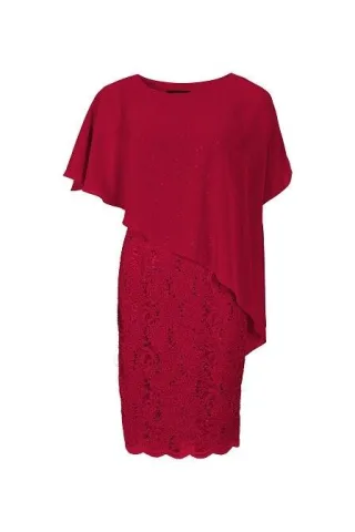 SWING - Cocktailkleid mit Überwurf rio red - Gr. - 46
