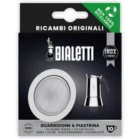 BIALETTI Dichtungsring Ersatzteilset für 10 Tassen für Venus, Kitty, Musa, 2-teilig (1 Set) (2-St), 1 Dichtung Silikon + 1 Filter