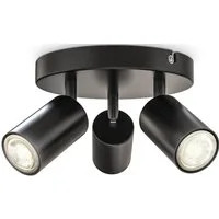 B.K.Licht Deckenspots, ohne Leuchtmittel, 3-flammige Spotlampe, rund, schwenkbar, drehbar, GU10, schwarz