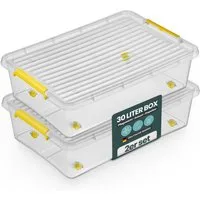 Kreher Aufbewahrungsbox Simple Store, in Transparent, rollbar, BPA-frei Set/Größe wählbar) (2 St)