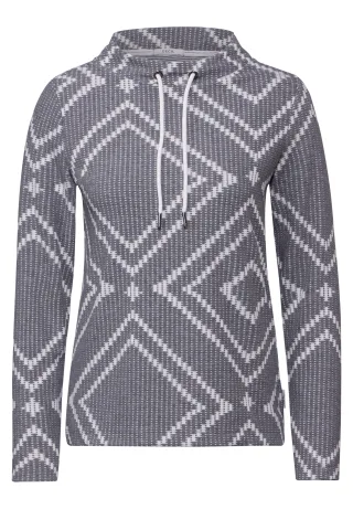 CECIL - Jaquard-Shirt platinum grey mel. - Gr. - S