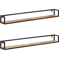 vidaXL Regal Wandregale 2 Stk. 160 cm Massivholz, 2-tlg.