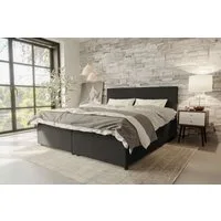 99rooms Boxspringbett Kira (Schlafzimmerbett, Bett), 140/160/180/200x200 cm, Strukturstoff NEVE, mit Topper, Frontauszüge