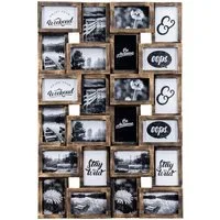 Levandeo® Bilderrahmen Collage, Bilderrahmen Schwarz Kupfer 24 Fotos 10x15cm Fotorahmen Collage