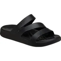 Crocs Sandale Getaway Strappy (leichtes, nahtlos, flexibel) schwarz Damen Badeschuh