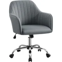 Yaheetech Drehstuhl Bürostuhl auf 5 Rollen Höhenverstellbar & Drehbar, Polsterstuhl ergonomischer Schreibtischstuhl mit Wippfunktion