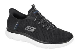 Skechers 232457 BLK Herren Slipper Schwarz Air Cooled Memory Foam
