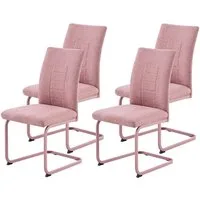 HELA Freischwinger AUGUSTA (Set, 4 St), XL-Sitzbreite, Wellenfederung, 140kg belastbar, Gestell angepasst