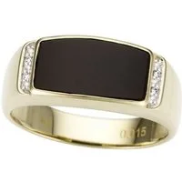 Firetti Fingerring Schmuck Geschenk Gold 333 Herrenring Goldring Edelstein Farbstein Onyx, mit Onyx - mit Brillanten