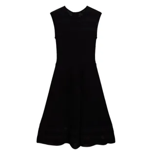 Ted Baker Saalli Strickkleid, Schwarz, Skaterkleid Mit Unsichtbarem Einsatz