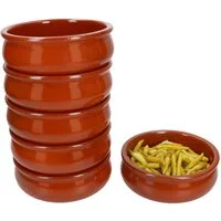MamboCat Tapas-Schale 6x BERLIN Cazuela Schale bauchig Ø15,7cm Tonware Gr. M mediterran, Ton