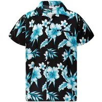 King Kameha Hawaiihemd Mono Flowers Funky Hawaii-Hemd Herren Kurzarm Front-Tasche Unisex