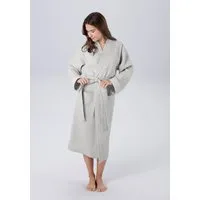 OTTO home Unisex-Bademantel Vanessa, ideal für Sauna & Spa, Hotelbademantel, Morgenmantel, Langform, Baumwolle, Kimono-Kragen, Gürtel, Taschen, Damen & Herren, Waffelpiqué, sehr leichte Qualität, S-3XL
