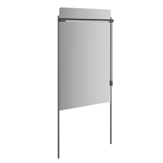 VitrA Equal LED-Spiegel 63 x 139 cm Wandmontage Metallrahmen Schwarz Matt,64104 64104