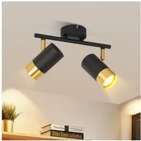 ZMH Deckenstrahler 2/3/4 Flammig-GU10 Schwarz-Gold Modern Deckenlampe für Wohnzimmer, Einfache Installation, ohne Leuchtmittel