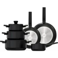 Hanseatic Topf-Set ALU SCANDI, mit Antihaftbeschichtung, Aluminium (Set, 9-tlg., Stielkasserolle 16 cm, Kochtopf 16/20/24 cm, Bratpfanne 24/28 cm), für alle Herdarten geeignet