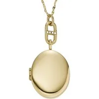 Fossil Collier Fossil Damen-Kette Edelstahl Glasstein