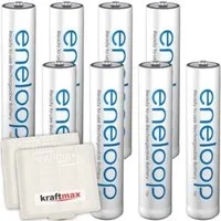 kraftmax 8er Pack Panasonic Eneloop AAA / Micro Akkus Akku-Set Panasonic Eneloop AAA Micro AAA 800 mAh (1,2 V V), bis zu 2100 Ladezyklen