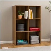 HTI-Living Standregal Standregal Eiche 6 Fächer 60 x 90 x 30 cm, Stück 1-tlg., Standregal 6 Regalfächer