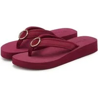 LASCANA Sandale, Badeschuh, Pantolette, Badelatsche, Flip Flop, Sommerschuh, Badezehentrenner Zehentrenner mit Ringapplikation "Italy" VEGAN