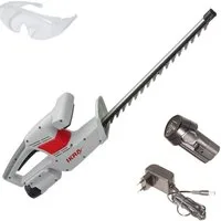 ikra GmbH Akku-Heckenschere IAHS 1240, 12 Volt, 41 cm Schnittlänge, 14 mm Schnittstärke mit Schutzbrille
