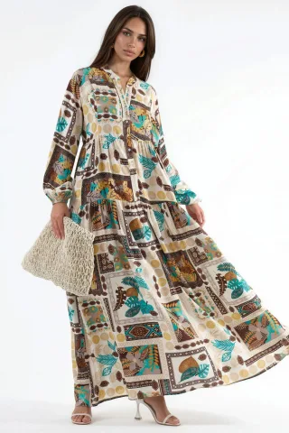 Gemustertes Maxikleid