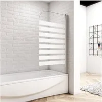 duschspa Badewannenaufsatz Badewannenaufsatz NANO Glas mit Querstreifen Drehwand Duschtrennwand, Einscheibensicherheitsglas, (Set), Glas