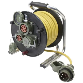 Dönges Leitungsroller Feuerwehr 400 V, 16 A, CEE, CEE 5-pol , Kabellänge:25m, Anschluss:CEE 5-pol, Abmessung B x H x T:350 x 415 x 310mm