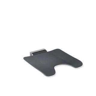 Hewi System 900 Klappsitz 900.51.204XA92 450 x 112 x 525 mm, Edelstahl geschliffen, Polyamid anthrazit, mit Hygieneausschnitt