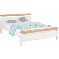 OTTO home Massivholzbett "CAPRE" im skandinavischem Landhausstil, mit Rollrost, aus zertifiziertem Massivholz, Lamellenoptik