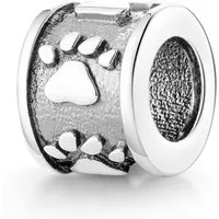 Materia Bead Hunde Katzem Pfoten Abdrücke Tier antik 1222, 925 Sterling Silber, oxidiert