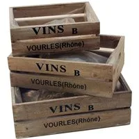 sesua Dekokiste Deko Holz Weinkiste 3er Set Holzkiste Regal Holzbox shabby