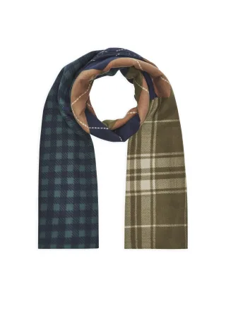 Weicher Schal mit Karo-Mix-Muster blau