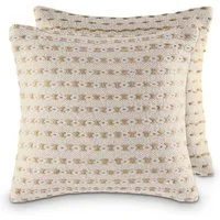 Amagohome Dekokissen Zierkissen 40x40cm Set 2 Dekokissen Sofakissen Baumwolle u. Jute natur