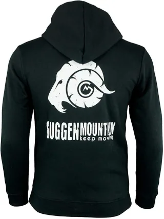 Herren Wandern Kapuzenpullover Fleece Hoodie Outdoor Mit Logo Schwarz
