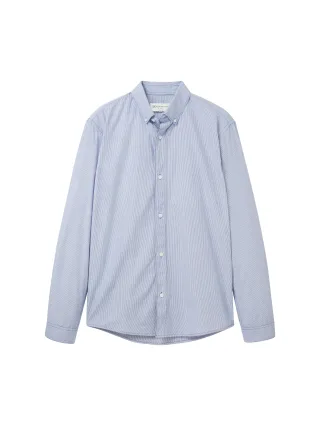 Denim Tom Tailor - Hemd mit Print shiny royal blue thin stripe - Gr. - M