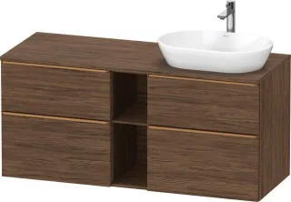 Duravit D-Neo Konsolenwaschtischunterbau wandhängend Nussbaum dunkel Matt 1400x550x664 mm - DE4970R0 DE4970R04210000