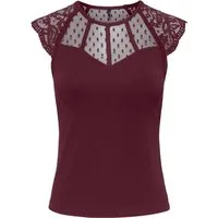 ONLY Spitzenshirt ONLEMILIE S/L DETAIL TOP CS JRS Viskosemischung, regular fit