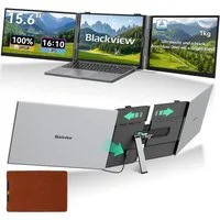 blackview D8 Pro 15,6" FHD, Dual-Screen Tragbarer Monitor, Nur ein Kabel, für Notebook (1kg, 16:10, 14-17,3 Zoll & Windows/Mac/Android/Chrome-Kompatibilität)