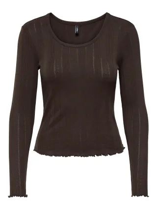 ONLY - ONLTENNA O-NECK L/S TOP JRS NOOS Coffee Bean - Gr. - M