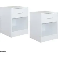 HTI-Living Nachtschrank Nachtschrank 2er Set Thekla Weiß (Set, 2-St., 2 Nachtschränke) Nachttisch Nachtkommode
