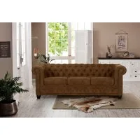 Home affaire Chesterfield-Sofa Rysum, Chesterfield-Optik, in 2 Bezugsqualitäten, 2 Ausf. schnell lieferbar