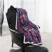 Wohndecke Paisley, HOME DREAM, 150 x 200 cm, edle farbbrillante Kuscheldecke