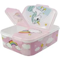 Stor Lunchbox Kinder Brotdose – Lunchbox mit 3 Fächern & tollem Design, (Brotdose, 1x Deckel, 1x Lunchbox), Lunchbox
