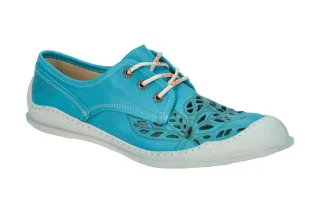 Eject 15223.006 CIBER Damenschuhe blau Echtleder sportlich Schn?r-Halbschuhe