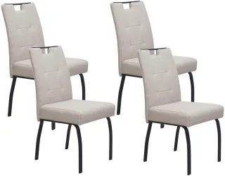 HELA 4-Fußstuhl "LINZ, Esszimmerstuhl, Komfortstuhl" (Set) 4 Stk.XL-Sitz,elegante Griffleiste,Komfortsitz mit Federkern,140kg belastbar
